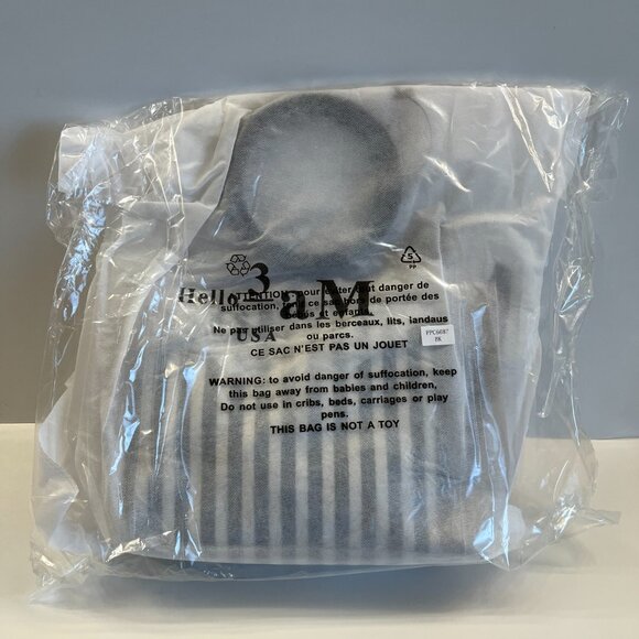 Clear Transparent Tote & Striped Make-Up Case - Bag in Bag - 2 for 1- NWT - Picture 6 of 6